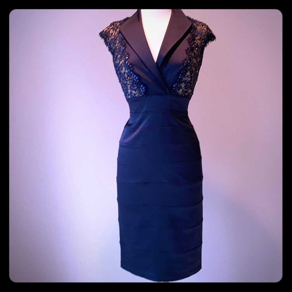 Tadashi Shoji Navy Dress Size 4